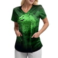 thumbnail image 4 of enyan Halloween Womens Shirt Funny Pumpkin Printed Shirts Short Sleeve Graphic Tees Fall T-Shirts Tops Woman Halloween Shirt(Green,M), 4 of 7