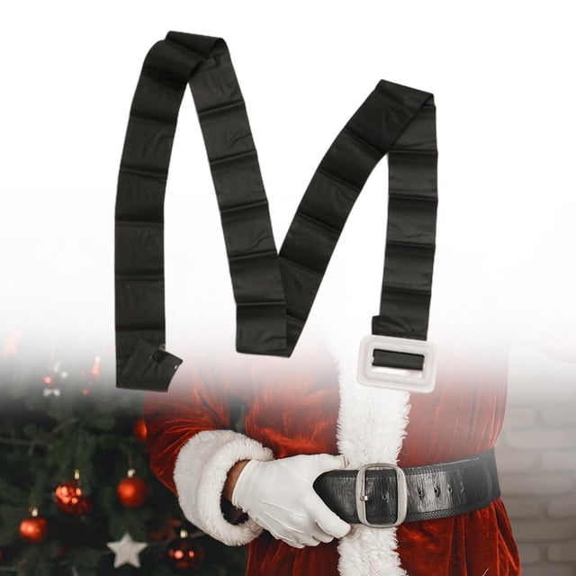 Cinturón de Papá Noel, Cinturón de Papá Noel, Cinturón de Navidad portátil, Cinturón de disfraz para accesorios, Disfraces, Navidad, Actuación escénic Hebilla blanca