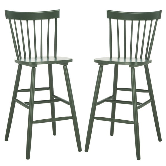SAFAVIEH Providence Round Mid Back Bar Stool, Garden Green