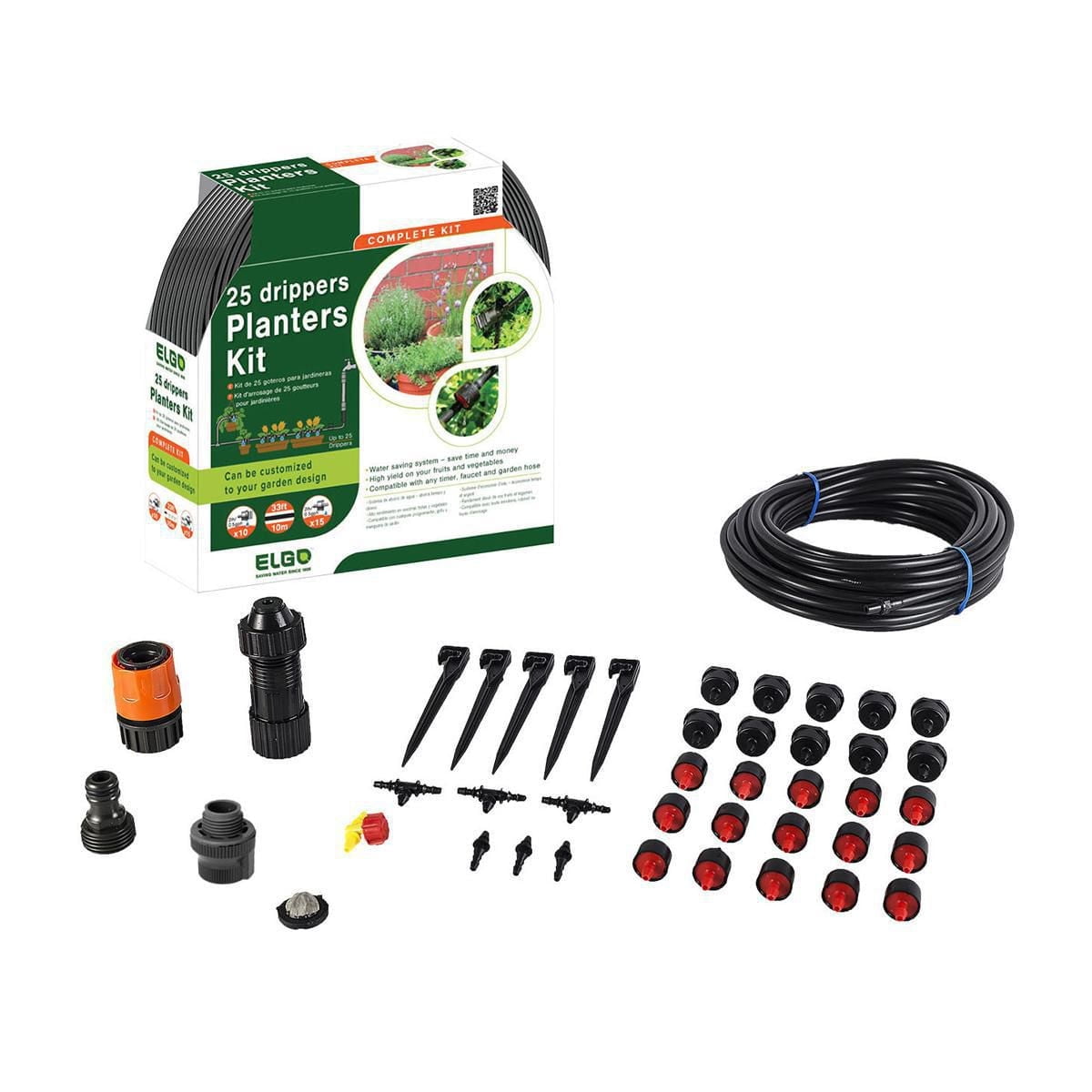 Set de 25 jardinières d'irrigation goutte à goutte