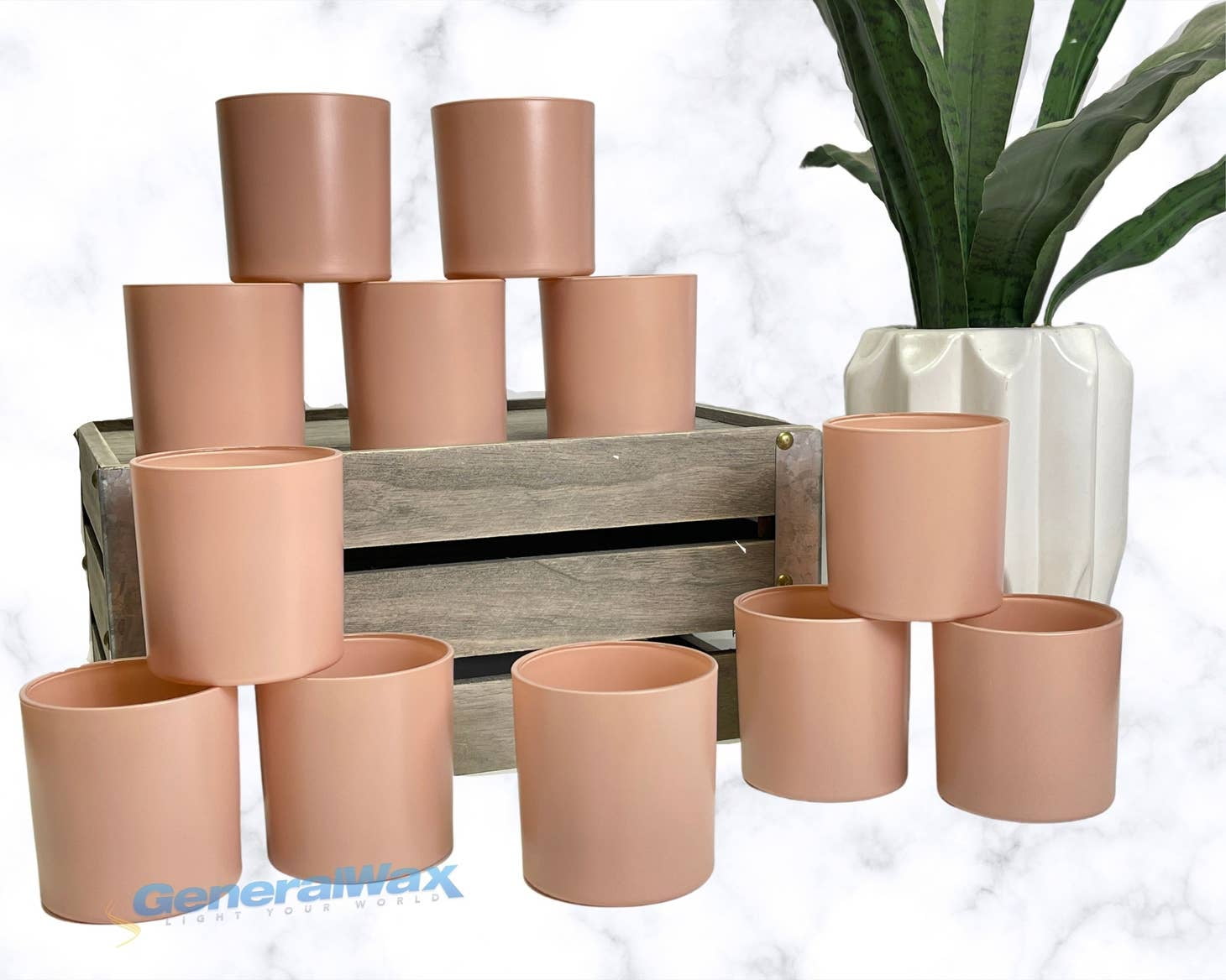 9.5 oz. Monticiano Matte Blush Empty Candle Jar candle vessels for DIY candle-making projects (Box of 48)