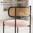 thumbnail image 6 of STARY Upholstered Dining Chair Set of 4, Rattan Backrest Kitchen Chair, Pink, 6 of 8