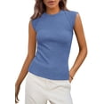 thumbnail image 1 of Musculosa PRETTYGARDEN de Canalé Ajustada Celeste XXL, 1 of 8