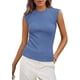 thumbnail image 1 of Remera PRETTYGARDEN de Mujer Ajustada con Mangas Caperuza en Celeste L, 1 of 8