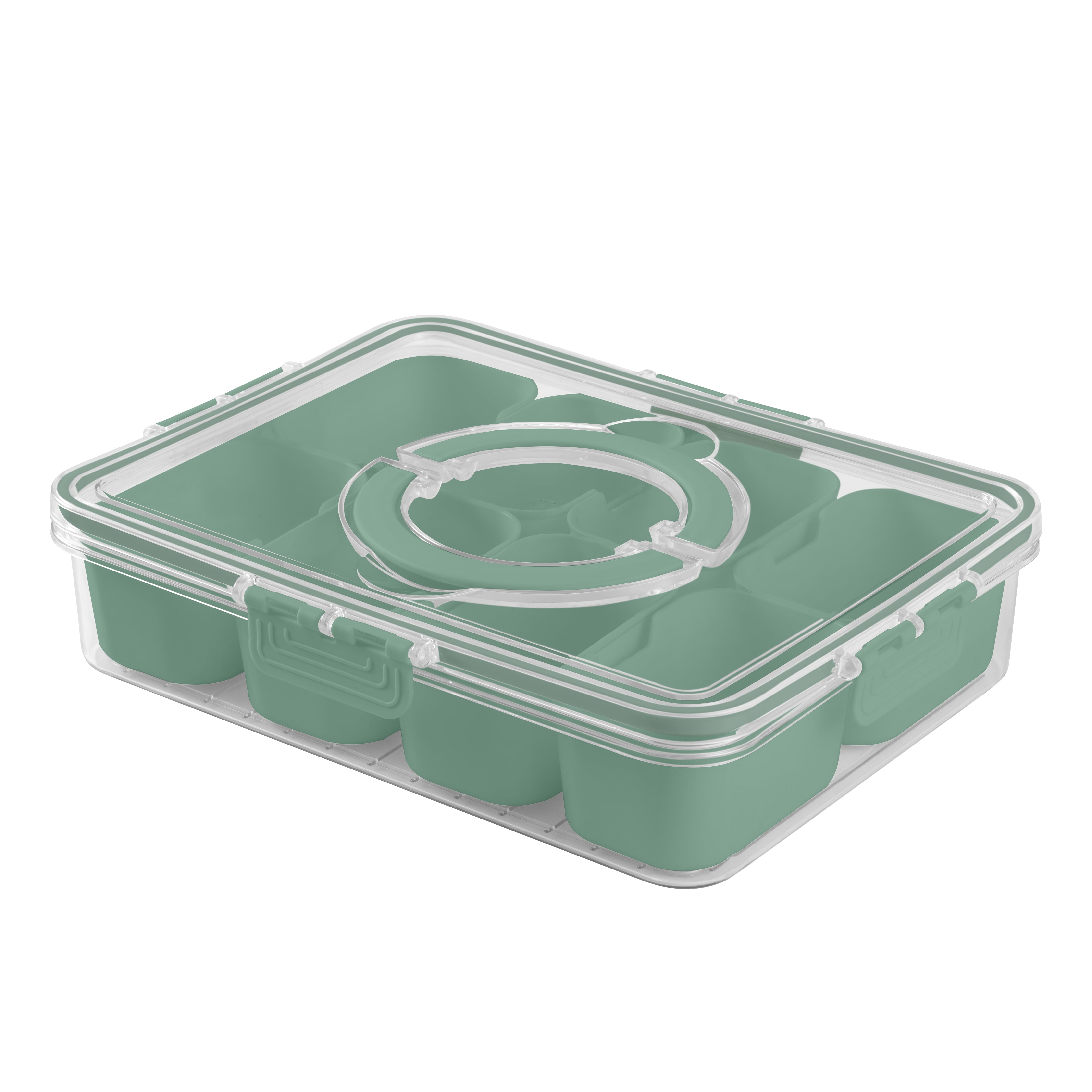 (4 pack) Cook With Color Snackle box for Kids Lunch Box and Snack Container, Sage