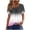 White, variant on XYAIYT Women's Summer Tops Gradient Color Square Neck Blouses Loose Casual Pleated Short Sleeve T-shirt