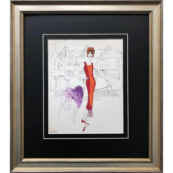 Andy Warhol "Female Fashion Figure" 1959 CUSTOM FRAMED Pop Art Lithograph Generic