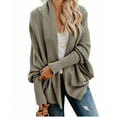 thumbnail image 2 of WREESH Women's Oversized Cable Knit Cardigan - Chunky Open Front Wrap Sweater, Slouchy Sleeve Winter Outerwear Coat, 2 of 8