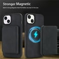 thumbnail image 3 of Case For iPhone 15 RFID Blocking Protective Purse Case With Magsafe Kickstand 2 In 1 Detachabl Flip Horizontal multi-slot card holder Shockproof Protective Leather Cover,Black,For iPhone 15, 3 of 8