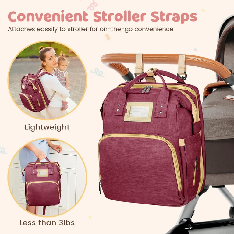 Baby portable bed diaper bag backpack with stroller straps sale