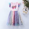 thumbnail image 2 of Vêtements pour Fillettes Robe d'Été en Tulle Manches à Volants Décontractée Tenue Mignonne 7-8 Ans, 2 of 9