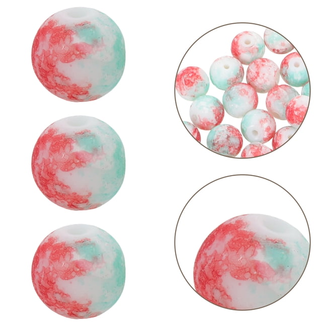 Luxshiny 250Pcs Glass Beads for DIY Jewelry Making Multi Color Round Smooth Beads for Bracelets Necklaces