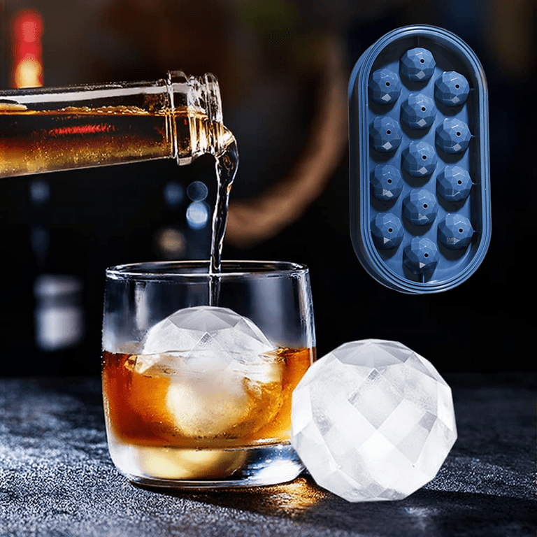 Glacio Round Ice Cube Molds - Whiskey Ice Sphere Maker - Makes 2.5 inch Ice Balls - 2 Pack