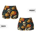 thumbnail image 5 of Haiem Halloween Skull No Front Seam Biker Shorts for Women Yoga Workout Gym Bike Shorts with Tummy Control Moisture-Wicking-, 5 of 9