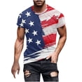 thumbnail image 2 of Qertyioot Hommes Imprimer Manches Courtes Col Rond T-shirt Mode Décontracté Manches Courtes, 2 of 5