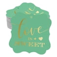 thumbnail image 1 of Inkdotpot Real Gold Foil Bracket Shape Paper Hang Tags Love Is Sweet Wedding Favor Tags Pack Of 100, 1 of 6