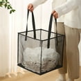 thumbnail image 5 of Xuniizn Laundry Basket, Collapsible Laundry Hamper & Large Storage Bin - Foldable Laundry Baskets with Handles, Space-Saving Laundry Hamper for Home, Dorm, Office, Mesh, Black, 5 of 8