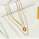 thumbnail image 2 of JeenMata Juego de 3 elegantes collares en capas múltiples para mujer en chapado en oro amarillo, 2 of 6