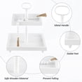 thumbnail image 3 of Bandeja con niveles SYNCVIBE, de madera rústica, 2 niveles, color blanco, 3 of 6