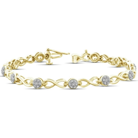 JewelersClub White Diamond Accent 14kt Gold over Silver Eternal Sparkle Bracelet, 7.25