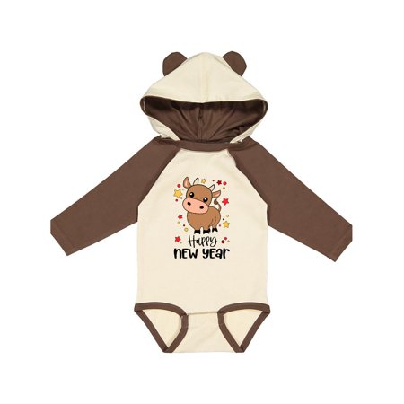 

Inktastic Happy New Year Cute Ox Gift Baby Boy or Baby Girl Long Sleeve Bodysuit