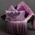 thumbnail image 2 of JWH Romantic Valentine Rose Flower Pillow Covers for Bed Sofa Chair Decoration and Gift in 12x20inch Lilac, 2 of 9