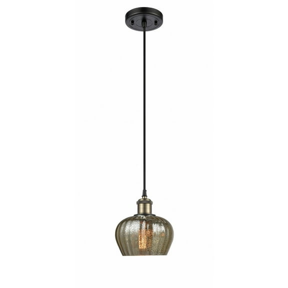 Innovations 516-1P-BAB-G96 Fenton 1 Light Mini Pendant part of the Ballston Collection, Black Antique Brass