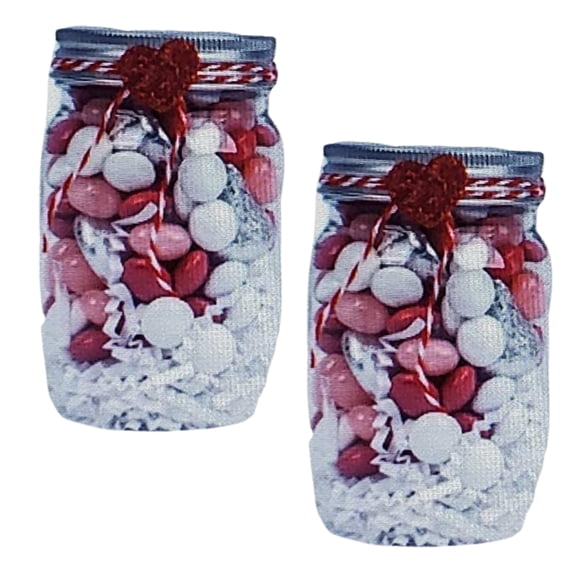Valentine's Craft Bottles with Lids, Mini Plastic Jars for Valentine's Day Home Table Decoration School Exchange Gifts DIY Crafts Wedding Anniversaries Decor Party Favor & Gifts Set of 2 Empty Jars