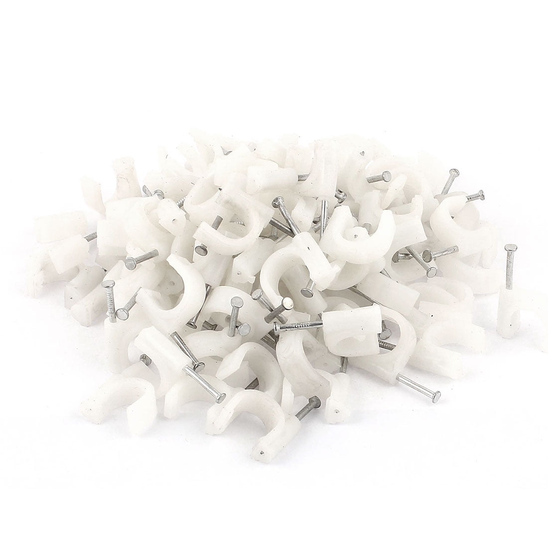 Unique Bargains Round Plastic Coaxial Cable Wire Clips Circle Nail
