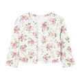 thumbnail image 4 of Ynynloco Women's Floral 3/4 Sleeve Kintted Shrugs Sweaters Lightweight Open Front Cropped Cardigan for Dress, 4 of 6