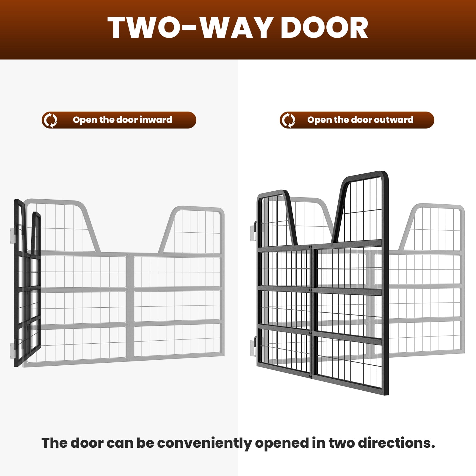Horse Stall Door featuring 48" W x 31.9" H, Horse Stall Gate showcasing Heavy-Duty Thick Steel Frame, Horse Stall Guard having Yoke Design, Fits Standard Barn Doorways