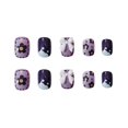 thumbnail image 2 of 24PCS Patch à Ongles Lavande Type de Colle de Style Doux Amovible Court Paragraphe Manucure Gagner du Temps Faux, 2 of 5