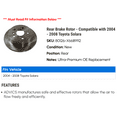 thumbnail image 2 of Rear Brake Rotor - Compatible with 2004 - 2008 Toyota Solara 2005 2006 2007, 2 of 2