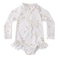 thumbnail image 3 of Hienoo Toddler Girl Quick Dry Long Sleeve Rash Guard One-Piece Swimsuit UPF 50+ Bathing Suit, 3 of 7