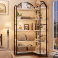 thumbnail image 3 of Memoryfield Industrial Corner Bookshelf, 5 Tier L Shaped Bookcase with Metal Frame, Large Shelf Display Rack for Living Room Bedroom, White, 3 of 6