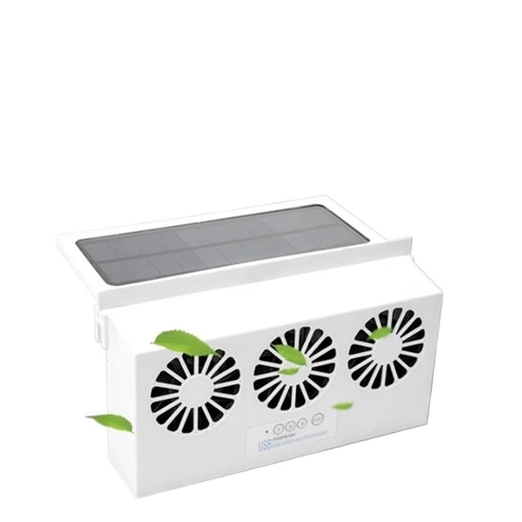Upgrade USB Charging Solar Powered Fan Car Cooler Front/Rear Window Radiator Exhaust Fan ,Easy to Use