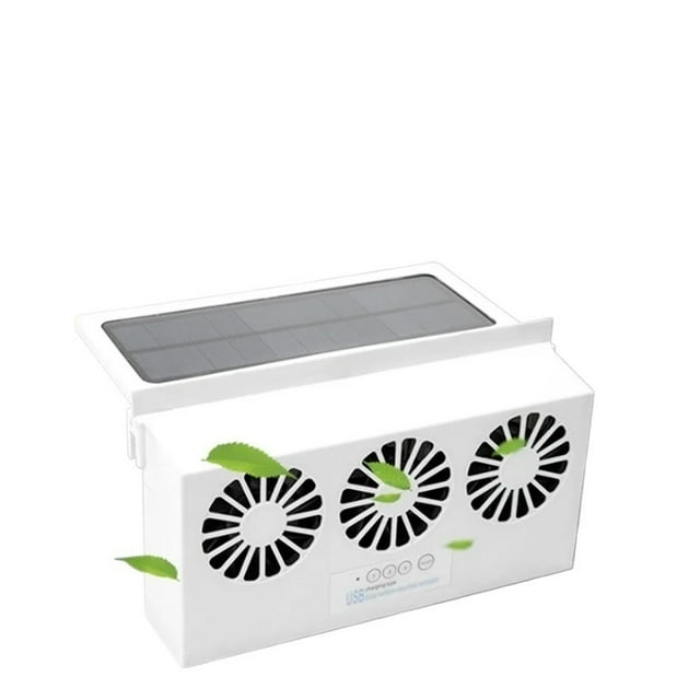 Upgrade USB Charging Solar Powered Fan Car Cooler Front/Rear Window Radiator Exhaust Fan ,Easy to Use