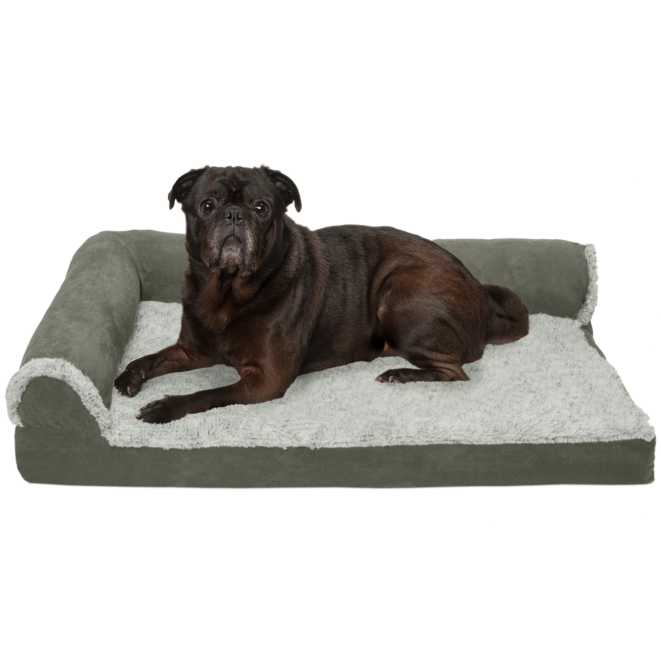 FurHaven Pet Dog Bed Deluxe Cooling Gel Memory Foam Orthopedic Faux