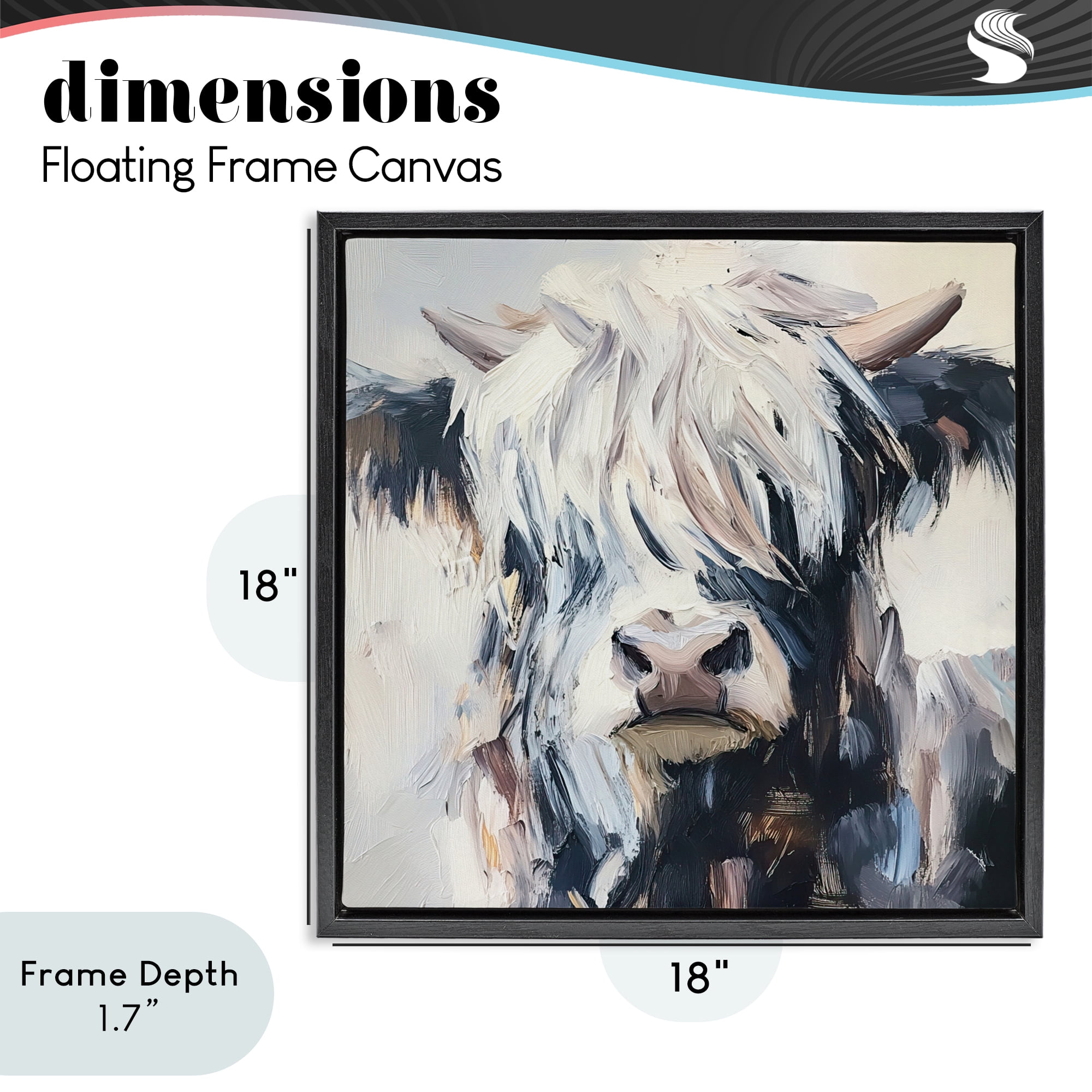 Stupell Industries Scruffy Little Highland Black Framed Floater Canvas Wall Art, design by Tina LeCour