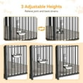 thumbnail image 5 of Dog Crate Furniture Style Cages, Wooden Dog Kennel Indoor for Large Dogs, Heavy-Duty Dog Cage with 2 Adjustable Bowl, Double Doors Dog House, End Side Table, Vintage Style, Gray, 5 of 7