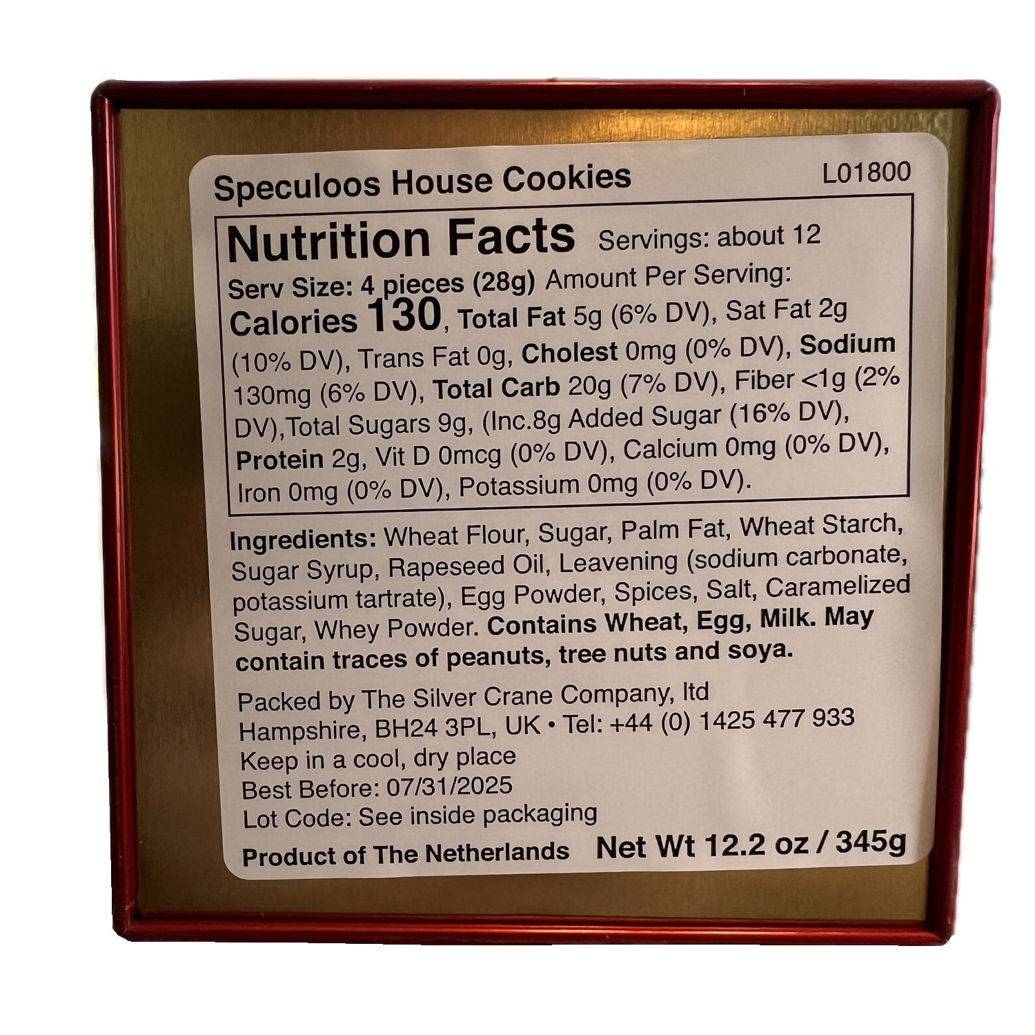 The Silver Crane Holiday House Cookie Tin, 12.1 Ounce (Assorted Colors)