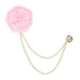 thumbnail image 1 of Pin de broche de flor de rosa Uxcell para traje de hombres, pin de solapa de flor con cadena de borlas doradas para bodas [Rosa], 1 of 7