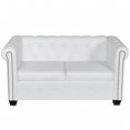 thumbnail image 3 of vidaXL Sofa Chesterfield Loveseat Settee for Living Room Artificial Leather, 3 of 11