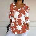 thumbnail image 4 of Endives Women's Elegant Shirts 3/4 Length Sleeve Casual Loose with Round Neck Shirts Womens Tops 2025, 4 of 6
