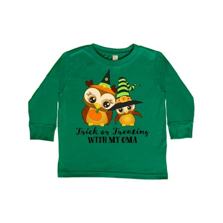 

Inktastic Trick or Treating with my Oma with Cute Witch Owls Gift Toddler Boy or Toddler Girl Long Sleeve T-Shirt