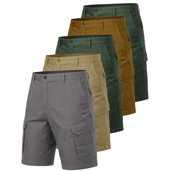 5-Pack Men's Cotton Flex Stretch Cargo Shorts