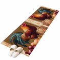 thumbnail image 2 of 2'x6' Rug Runners for Hallways Kitchen, Retro Rooster Non Slip Entryway Beside Floor Carpet Runner, Pastoral Animals Watercolor Botanical Washable Laundry Room Bedroom Throw Rugs Mat for Family Pet, 2 of 8