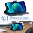 thumbnail image 5 of SaniMore for iPhone 14 Plus 6.7" 2022 Case, PU Leather Magnetic Flip Folio Shell with Card Holders RFID Blocking Kickstand Shockproof TPU Magnetic Closure Business Cover For iPhone 14 Plus, Blue, 5 of 10