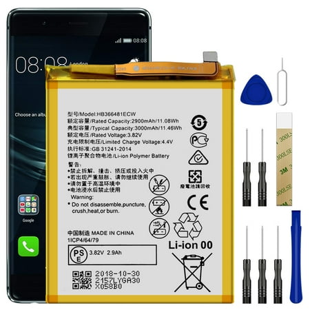 Replacement Battery HB366481ECW-11 For Huawei P9 EVA-L09 Tool