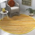 thumbnail image 3 of SAFAVIEH Rag Fergal Striped Cotton Area Rug, Yellow/Multi, 6' x 6' Round, 3 of 12